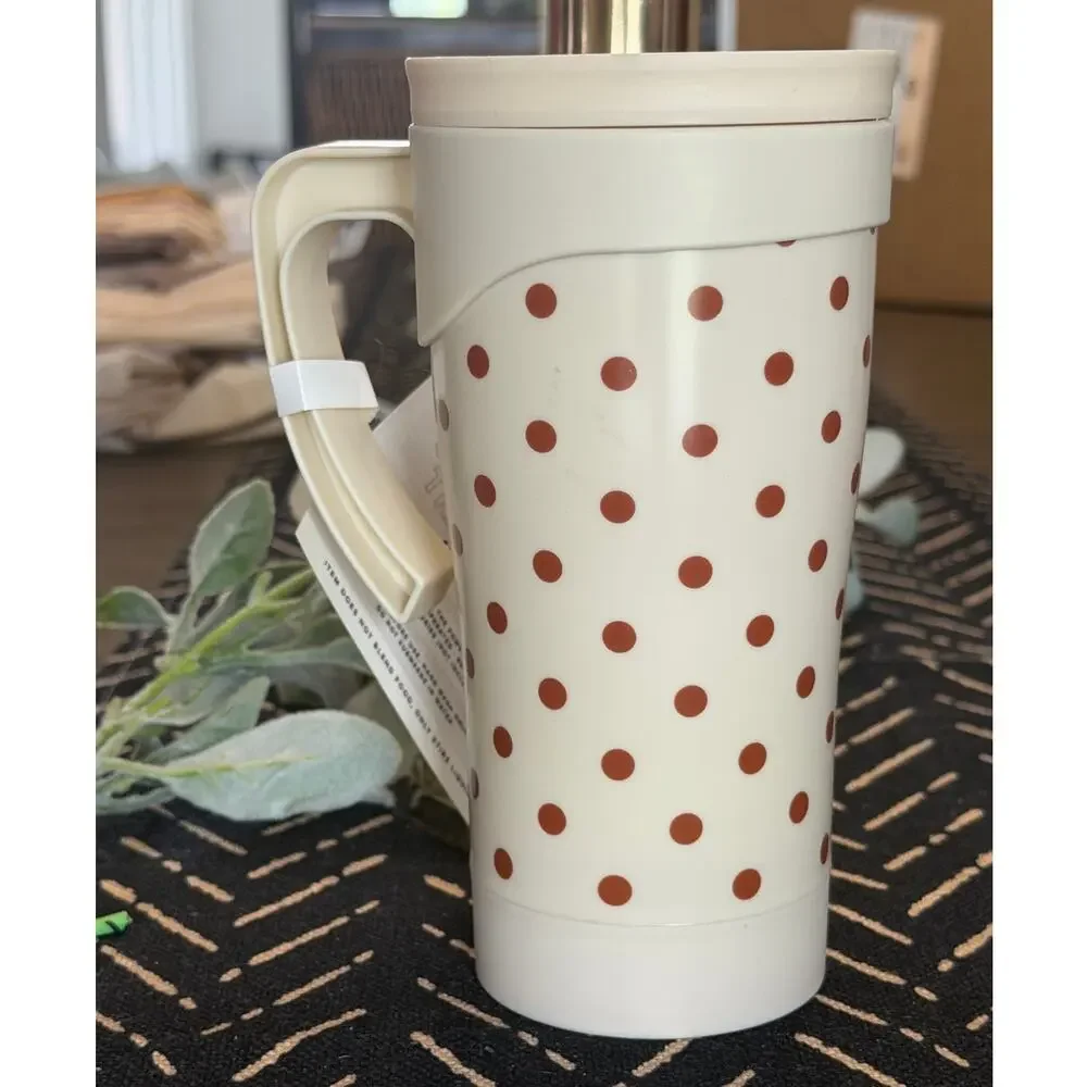 Target Bullseye’s Playground Self Stirring Travel Mug Polka Dot New